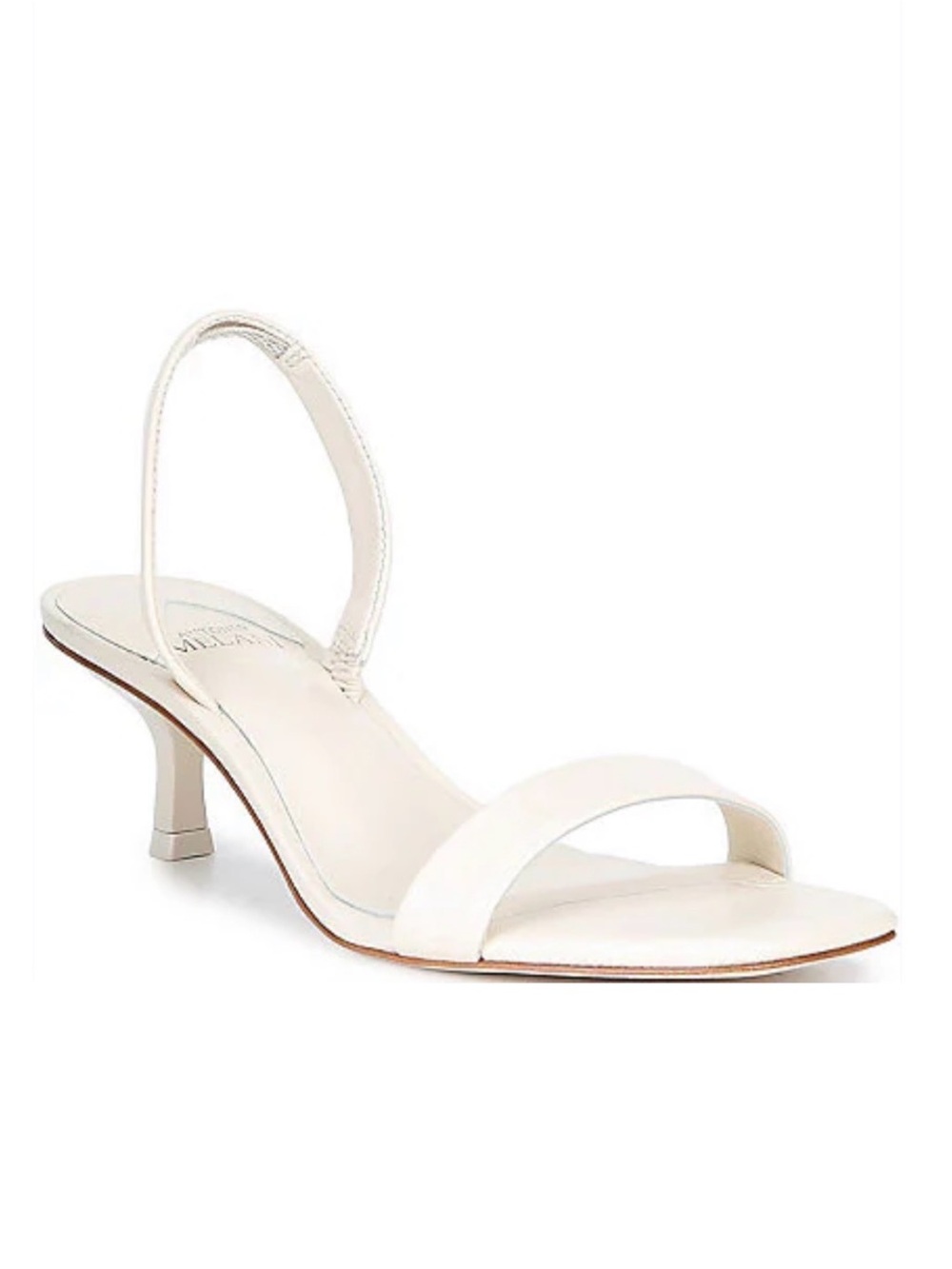 ANTONIO MELANI White Slingback Kitten Heel Sandal